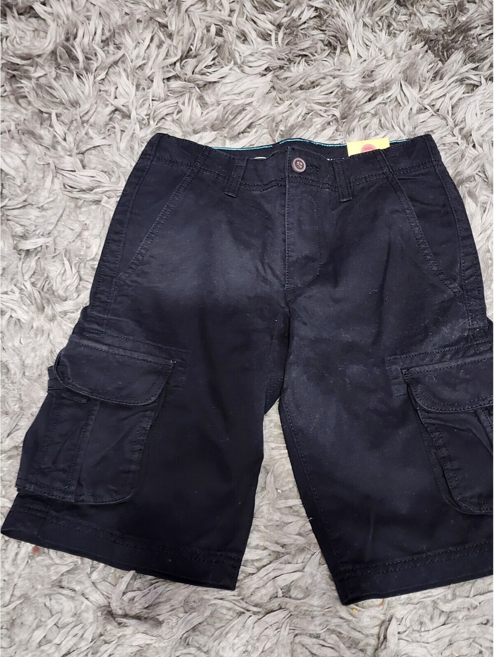 Urban Pipeline Boys Black Cargo Shorts Size 12 100% Cotton Twill Pockets